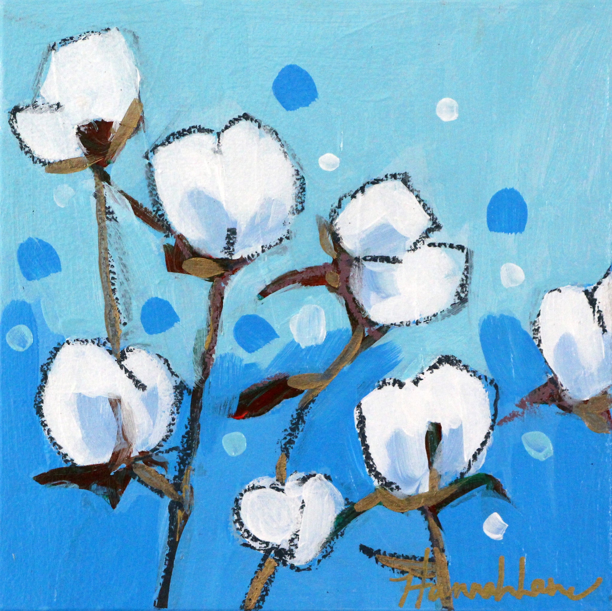 Sky Blue Cotton Blossoms